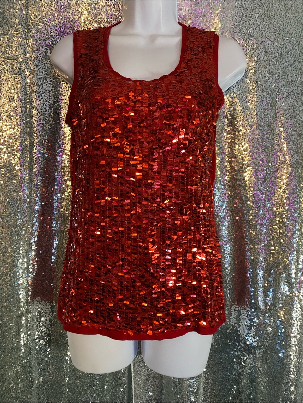 Verve Ami Red Sequin Tank Top